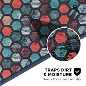 AMARU DOOR MATS Hive cara de nylon resistente al agua absorbiendo la humedad