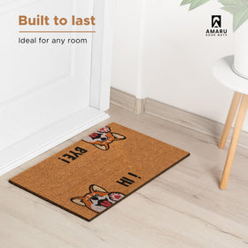 AMARU door mat sits on a porch, preserving floors