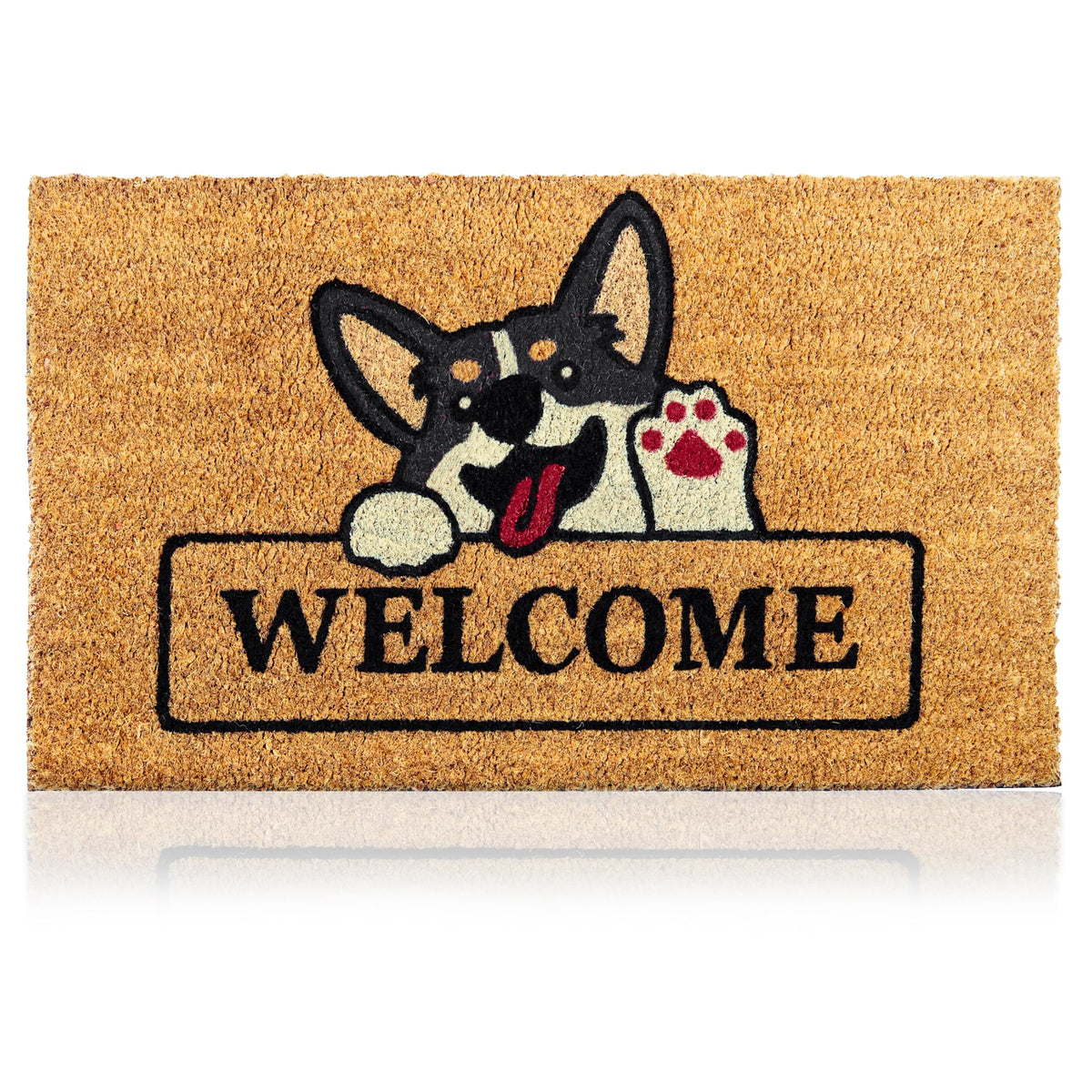 AMARU Welcome Dog 17x29 coir door mat with welcoming texture for entrances