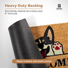AMARU Welcome Dog minimalist-design mat for modern entryways
