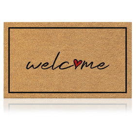 AMARU Welcome mat 17x29 coconut fiber surface enhances entrance appearance and cleanliness