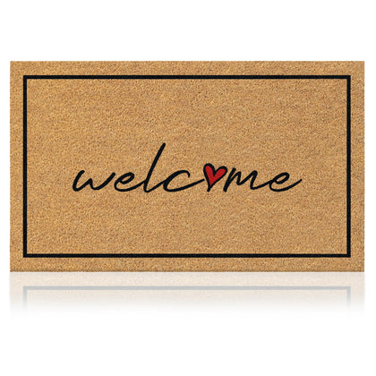 AMARU Welcome mat 17x29 coconut fiber surface enhances entrance appearance and cleanliness
