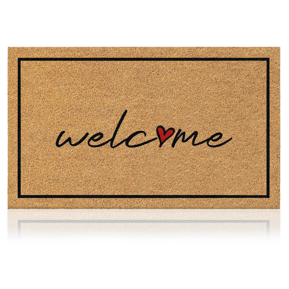 AMARU Welcome mat 17x29 coconut fiber surface enhances entrance appearance and cleanliness