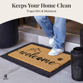 AMARU DOOR MATS Welcome Paws 17x29 size fits most doorways