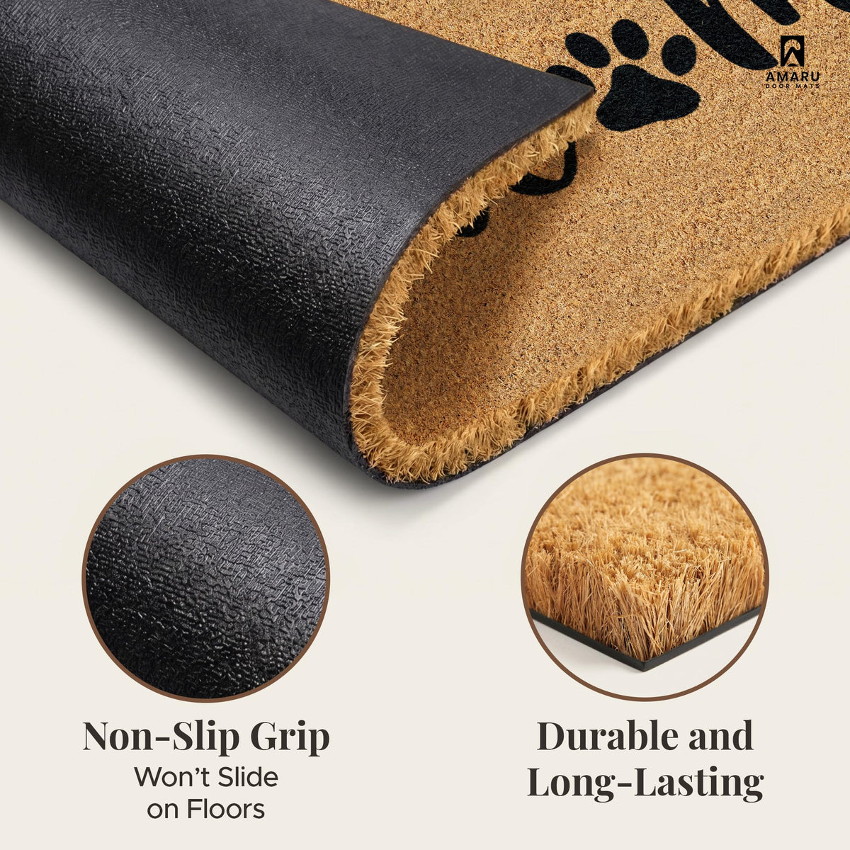 AMARU DOOR MATS Welcome Paws dirt containment reduces indoor debris