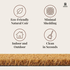 AMARU DOOR MATS Welcome Paws minimalist design complements natural home decor