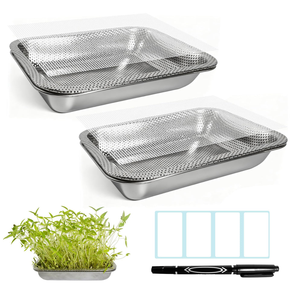Amarys Hearth 2-Tier Sprouter tray with mesh detail for efficient sprouting and easy rinsing.