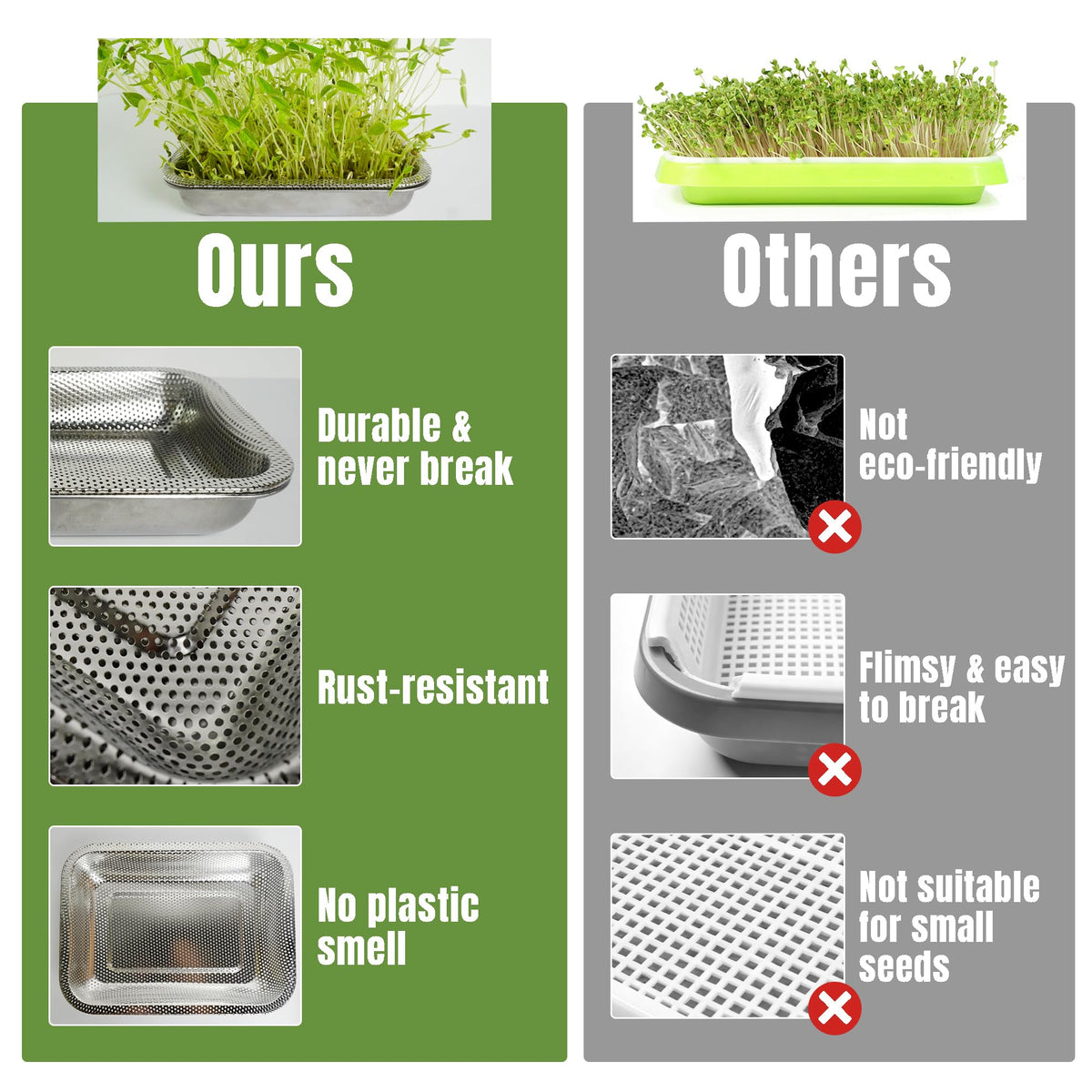 Amarys Hearth silicone mesh pads support small seeds with secure airflow.