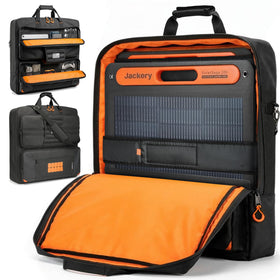Amazing Fair solar panel bag securely holds two Jackery 200W panels for rugged trips