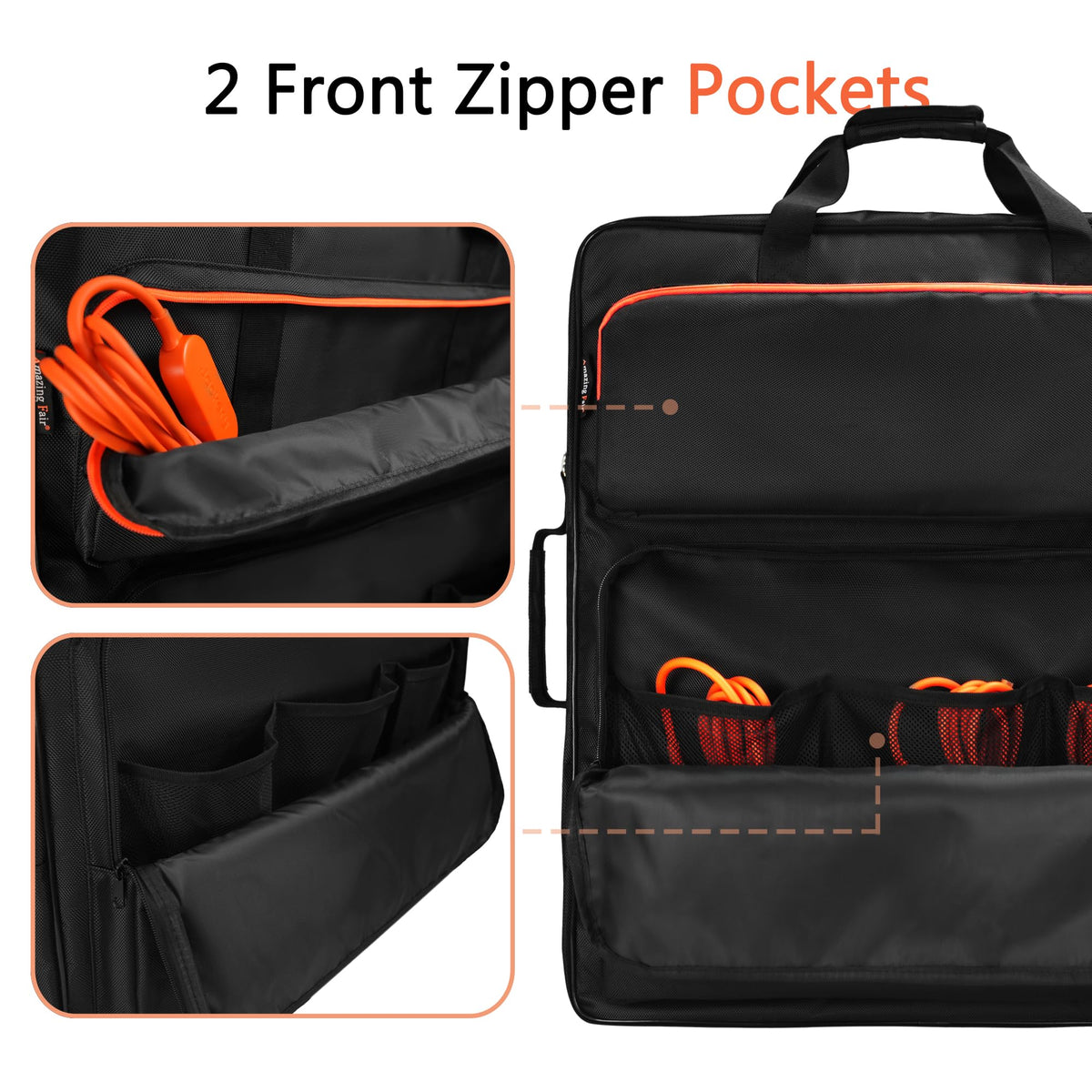 Amazing Fair dual handles enable easy short carries of the bag