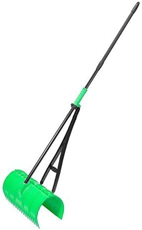 Amazing Rake back-saving garden rake, closed for compact storage and easy reach.