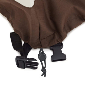 Amazon Basics table cover highlighting interlocking seams for extra strength.