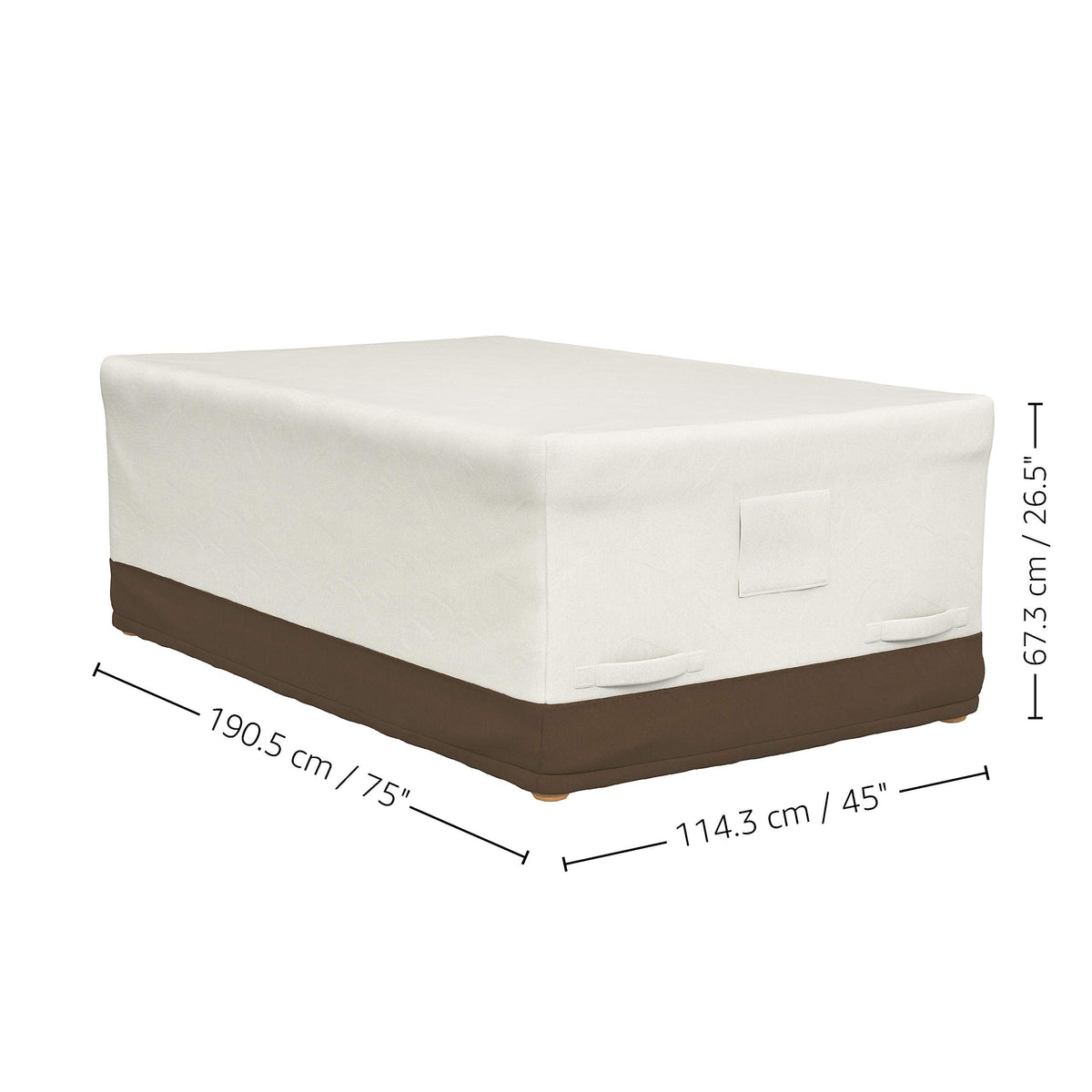 Amazon Basics outdoor table cover with UV protection to preserve color.