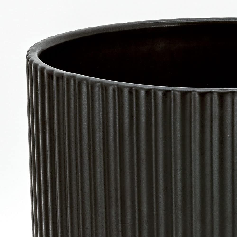 Amazon Basics fluted ceramic planter 10-inch for larger indoor plants.