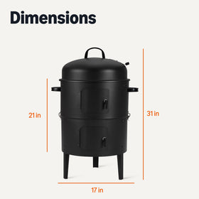 Amazon Basics compact outdoor smoker with secure locking system