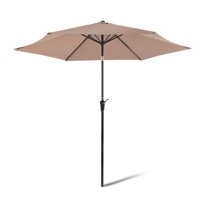 Amazon Basics patio umbrella crank lift opens smoothly to create shade.