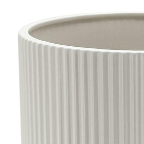 Amazon Basics 10-inch fluted white planter suited for indoor or outdoor use
