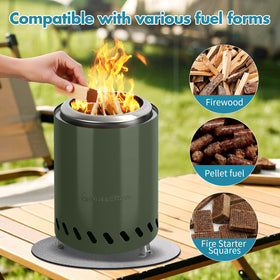 AmazStove 50–60 minute burn time supports extended gatherings