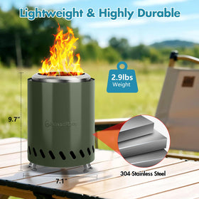 AmazStove compatible with pellets or wood fuel for flexible use