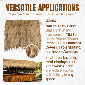 AmaZulu palm leaf thatch on battens provides easy outdoor installation for patios, bars, and gazebos