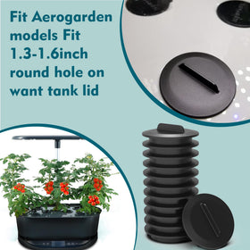 Ambgrow 25-pack black plant spacers for Aerogarden and indoor hydroponics.