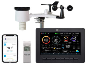 Ambient Weather WS-2000 display front shows real-time backyard conditions at a glance.