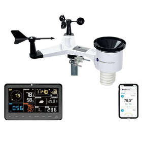 Ambient Weather WS-2902 front view—compact weather station for real-time home monitoring.
