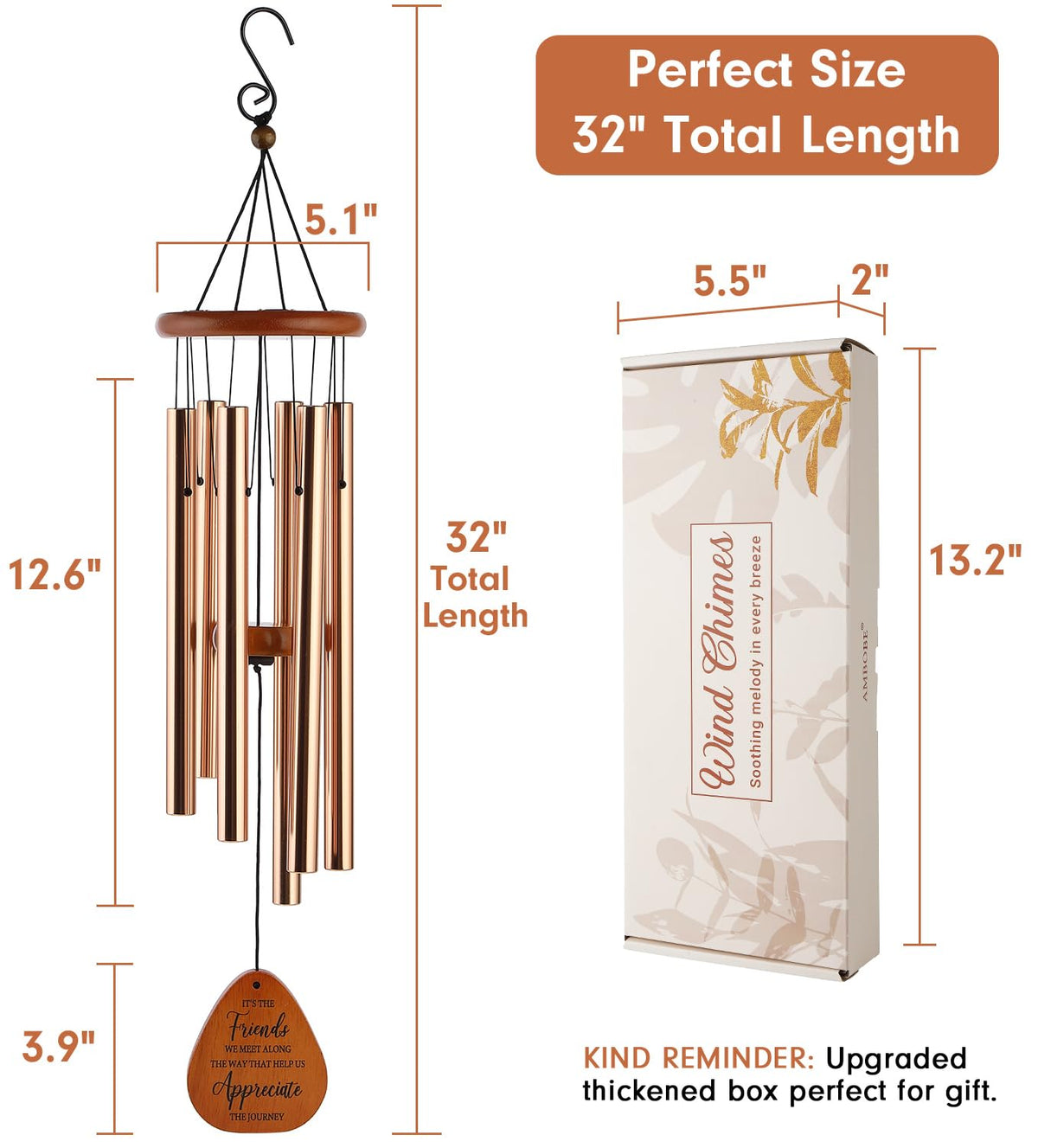 AMBOBE decorative wind chime ideal for dorms or offices