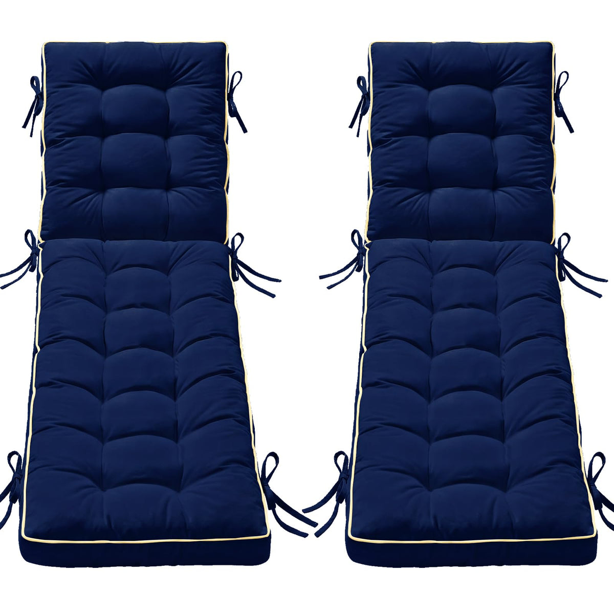 AMCATON chaise lounge cushion blue top view showing outdoor comfort
