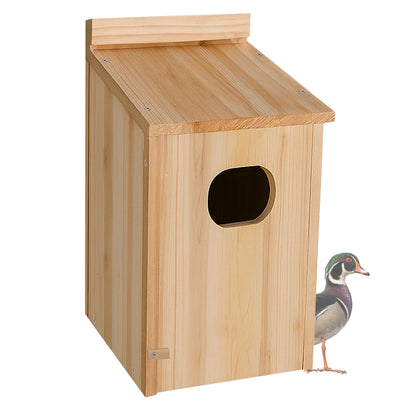 Amcortn duck house exterior view, sturdy wooden shelter for outdoor nesting
