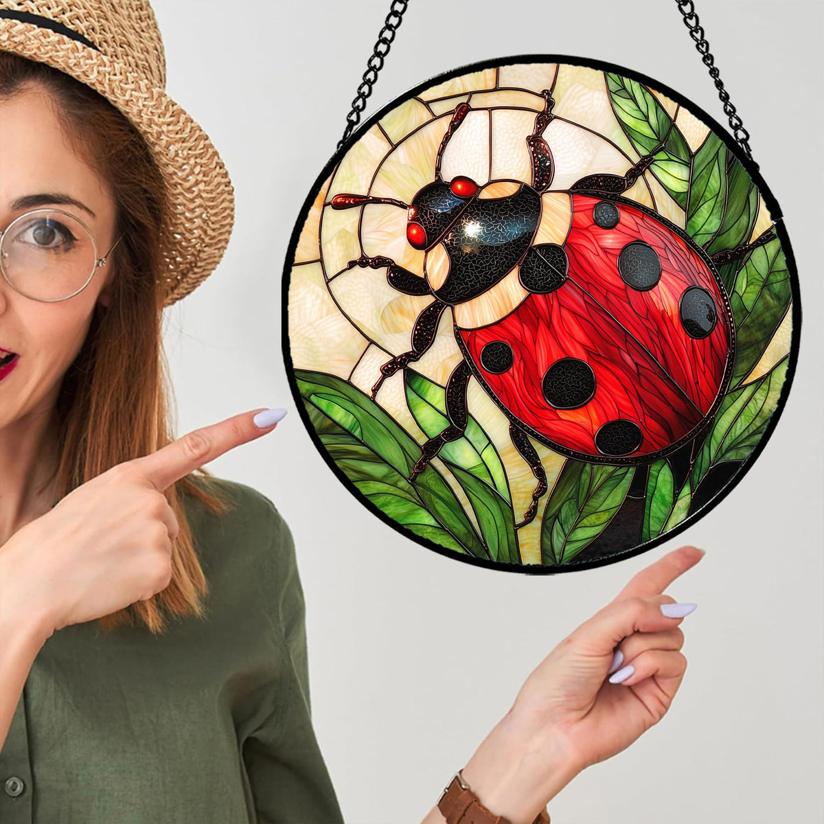 AMDERVEN sun catcher’s intricate patterns create a window focal point.