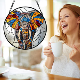 AMDERVEN stained glass art features intricate patterns for vintage to modern décor.