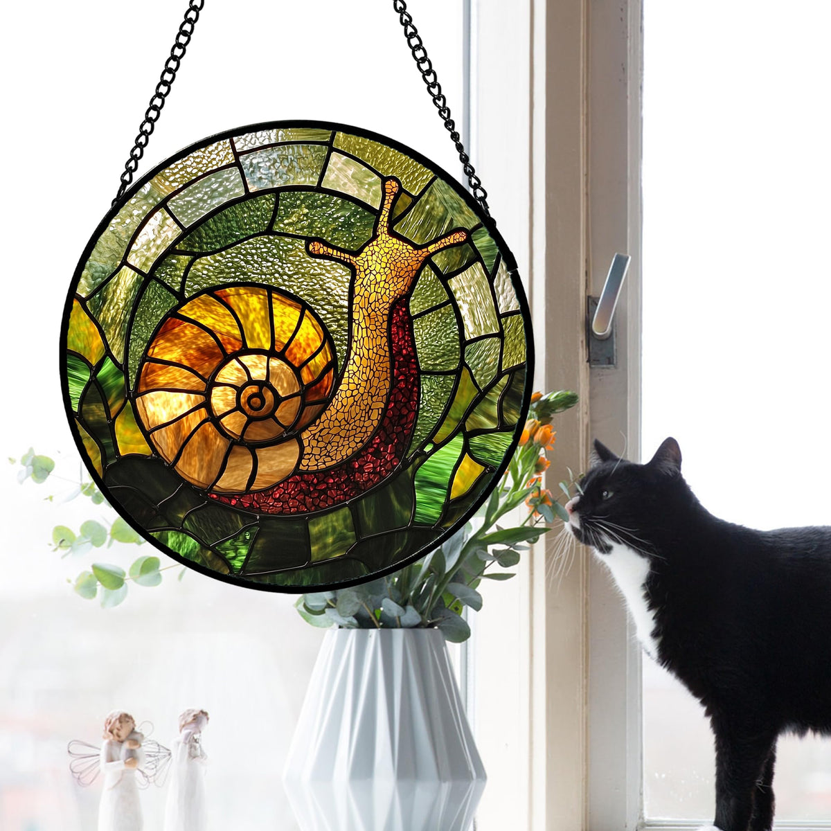 AMDERVEN durable glass and metal construction for long-lasting window decor.