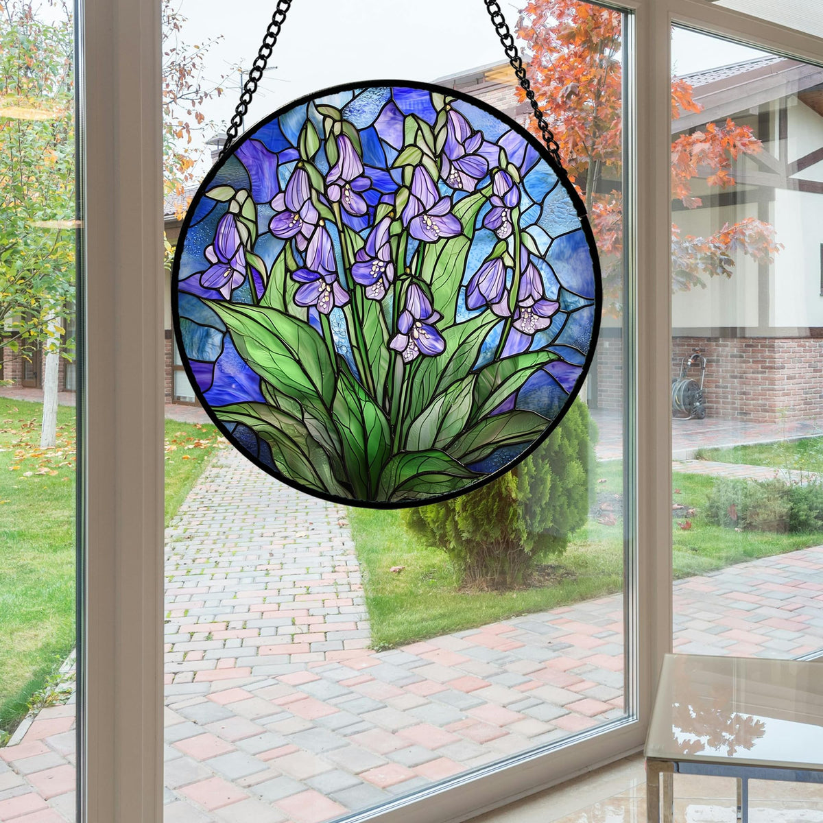 AMDERVEN easy-install stained glass suncatcher hangs quickly for instant sunlit glow