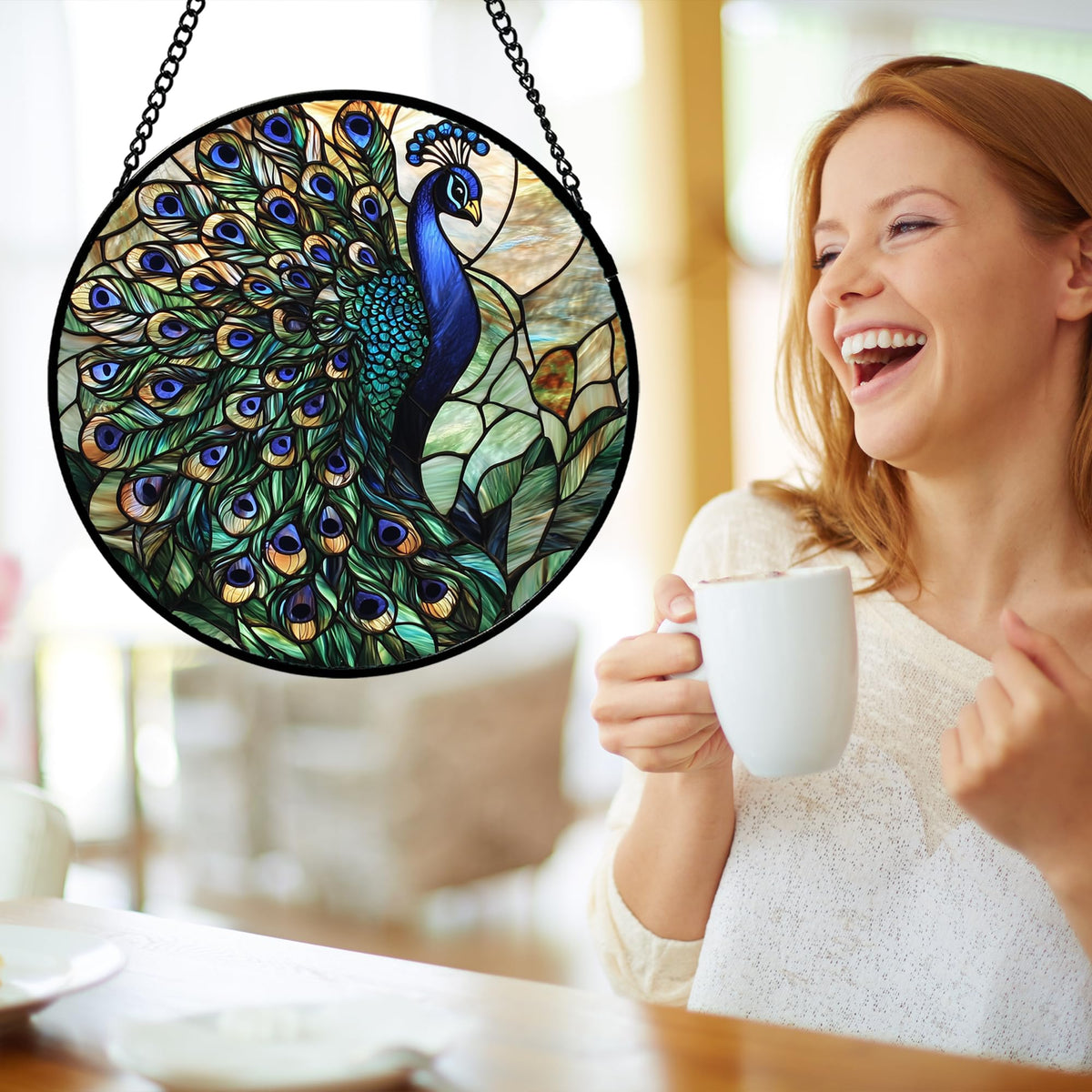 AMDERVEN Turquoise Peacock design adds decorative charm, perfect for gifts or home accents.