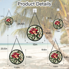 AMDERVEN red rose suncatcher showcases colorful hues for everyday beauty.