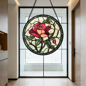 AMDERVEN stained glass suncatcher enhances dining or living room ambiance.