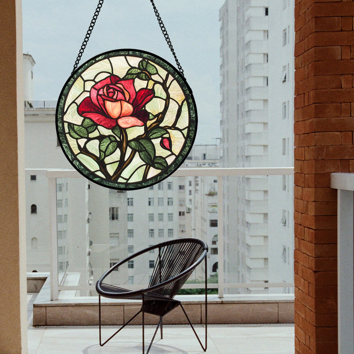 AMDERVEN suncatcher with metal hanging ensures secure indoor display.