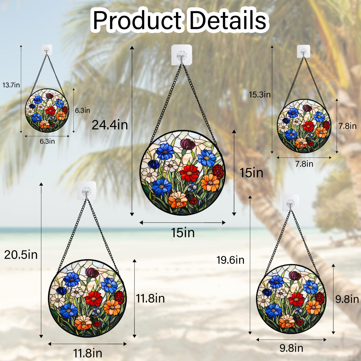 AMDERVEN stained glass sun catcher easy install for quick window decoration.
