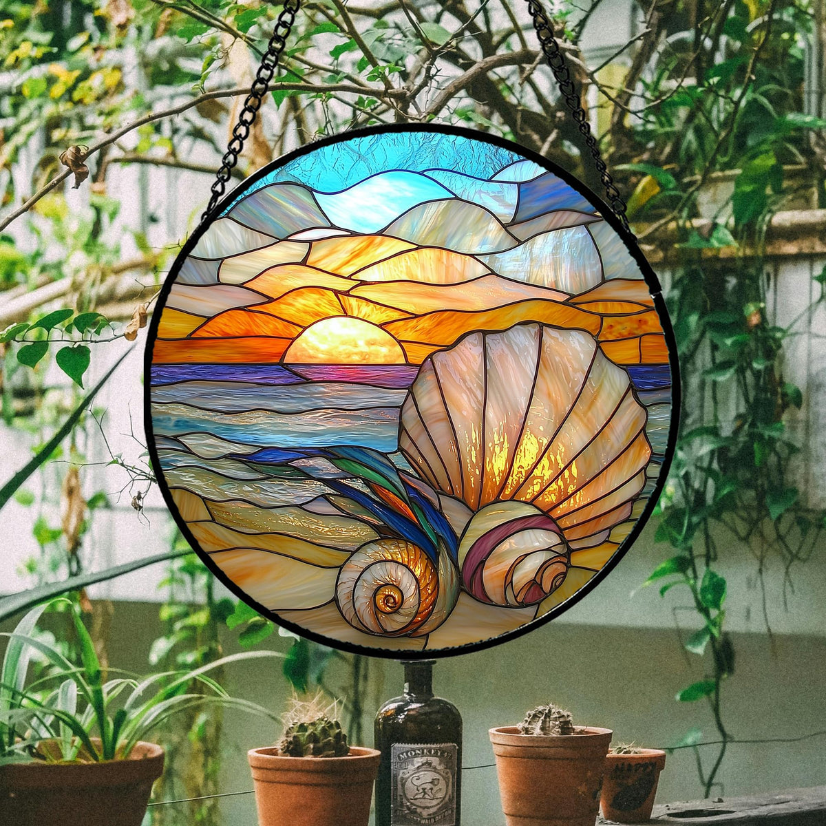 AMDERVEN vivid palette stained glass catches light for warm interiors.