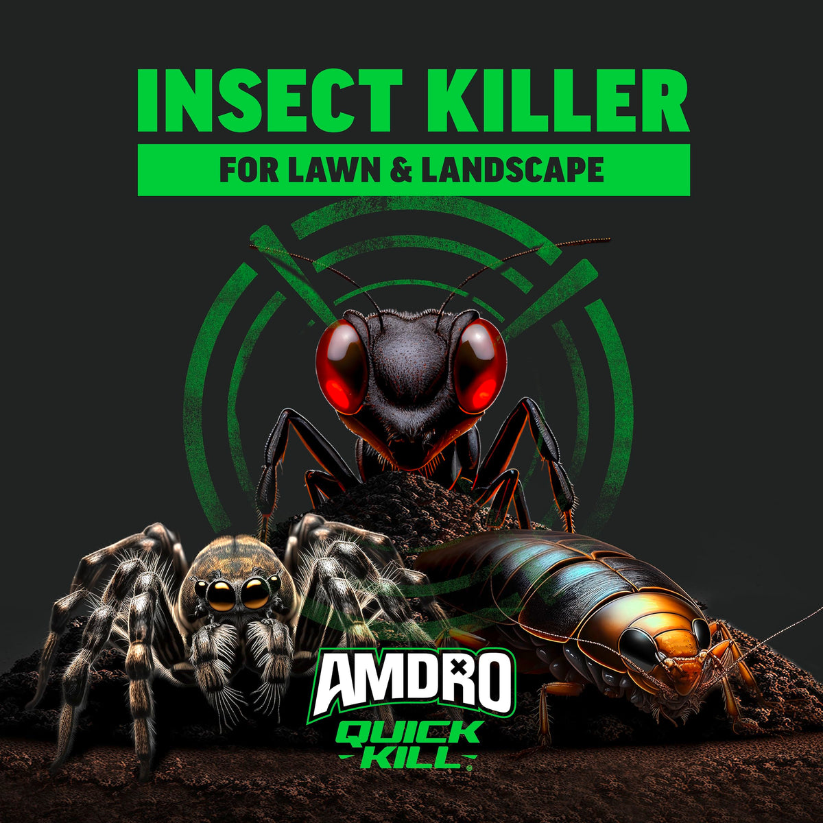 Amdro Quick Kill targets fleas and ticks in outdoor spaces.