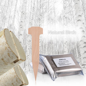 AMEILOZ birch wood stake close-up shows natural grain and strength.