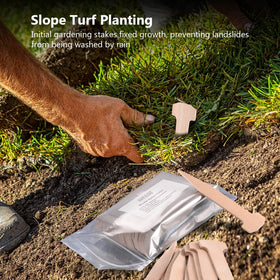 AMEILOZ wooden stake secures weed barrier and landscape fabric along borders.