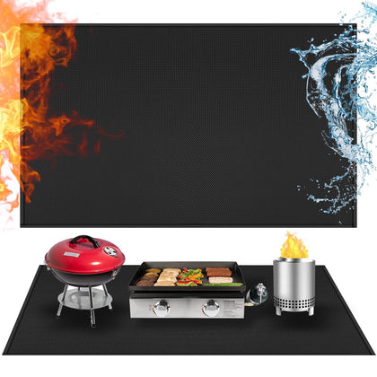 Amerbro 24x48in grill mat provides fireproof protection for outdoor prep tables.