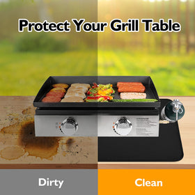 Amerbro grill table protection closeup showing stitched edges and flat surface.
