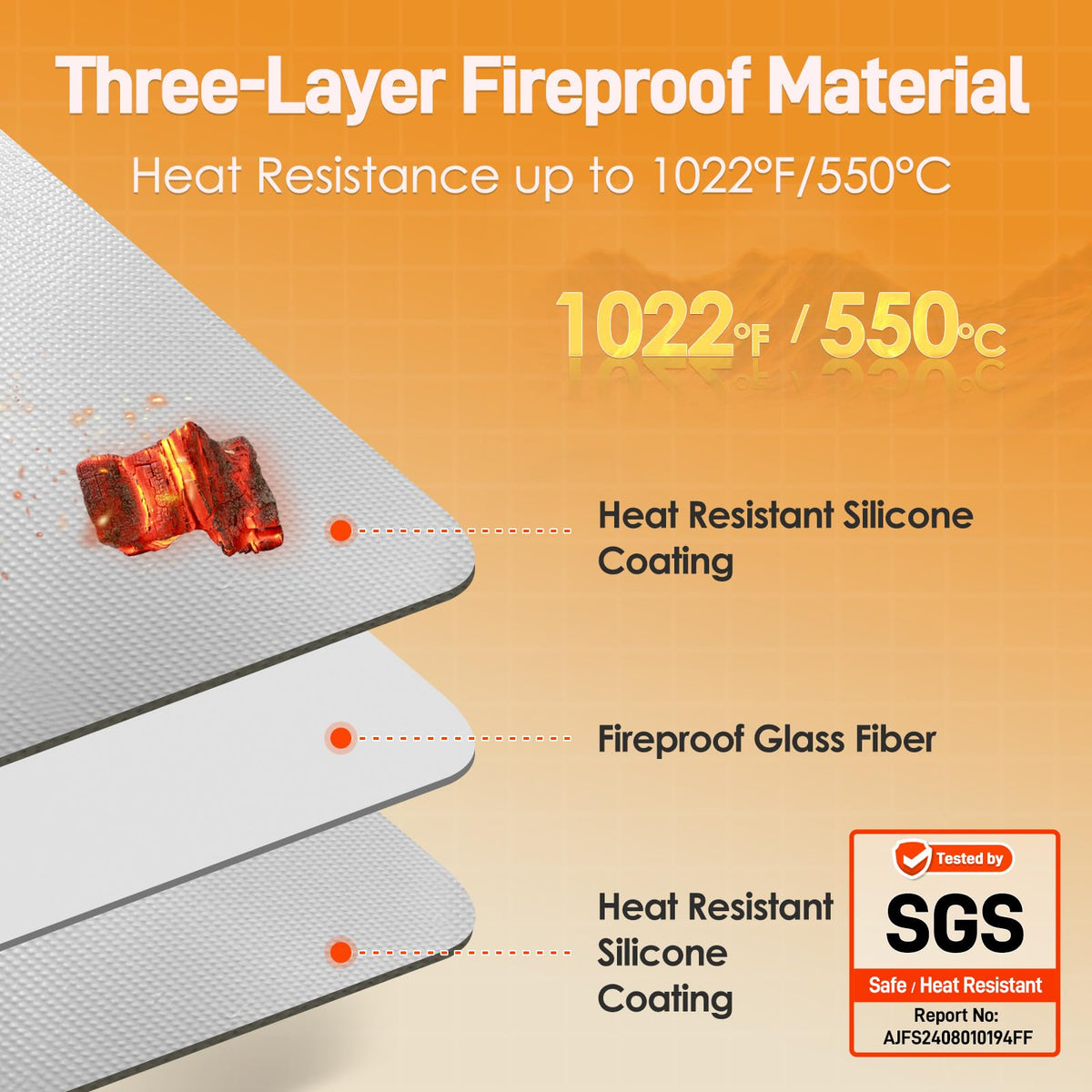 Amerbro heat resistant grill mat on table showing surface protection
