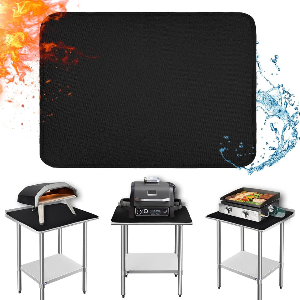 Amerbro heat resistant mats 24x31 on a table, protecting surface from heat and spills.