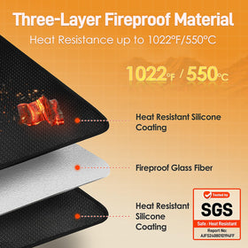 Amerbro tabletop grill mat protects kitchen counters during grilling.