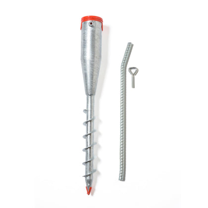 American Ground Screw Model 1 Cap pole-mount assembly for quick installation.