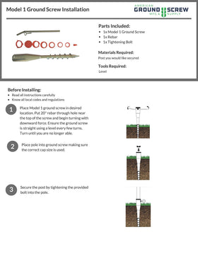 American Ground Screw Model 1 Cap quick-installation supports light to medium projects.